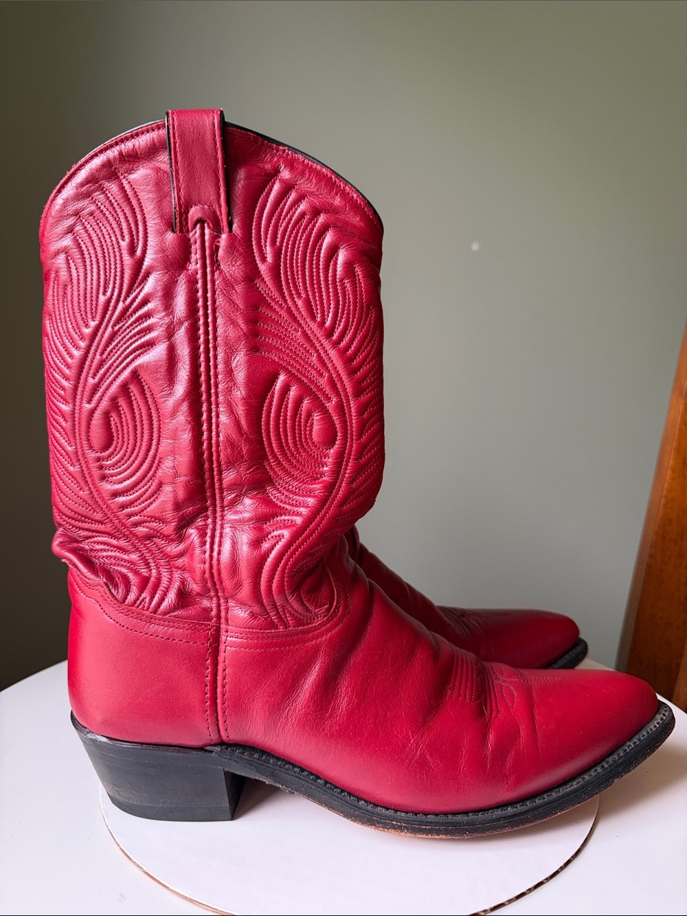 Abilene Leather Western Cowboy Boots Pointed Toe  Women 7.5 M USA Made VTG 9052
